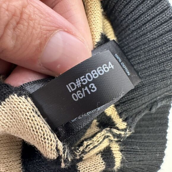 Express Zebra Print Cardigan Sz XS Button Deep V Neck Dark Academia Brown Black - Picture 7 of 11